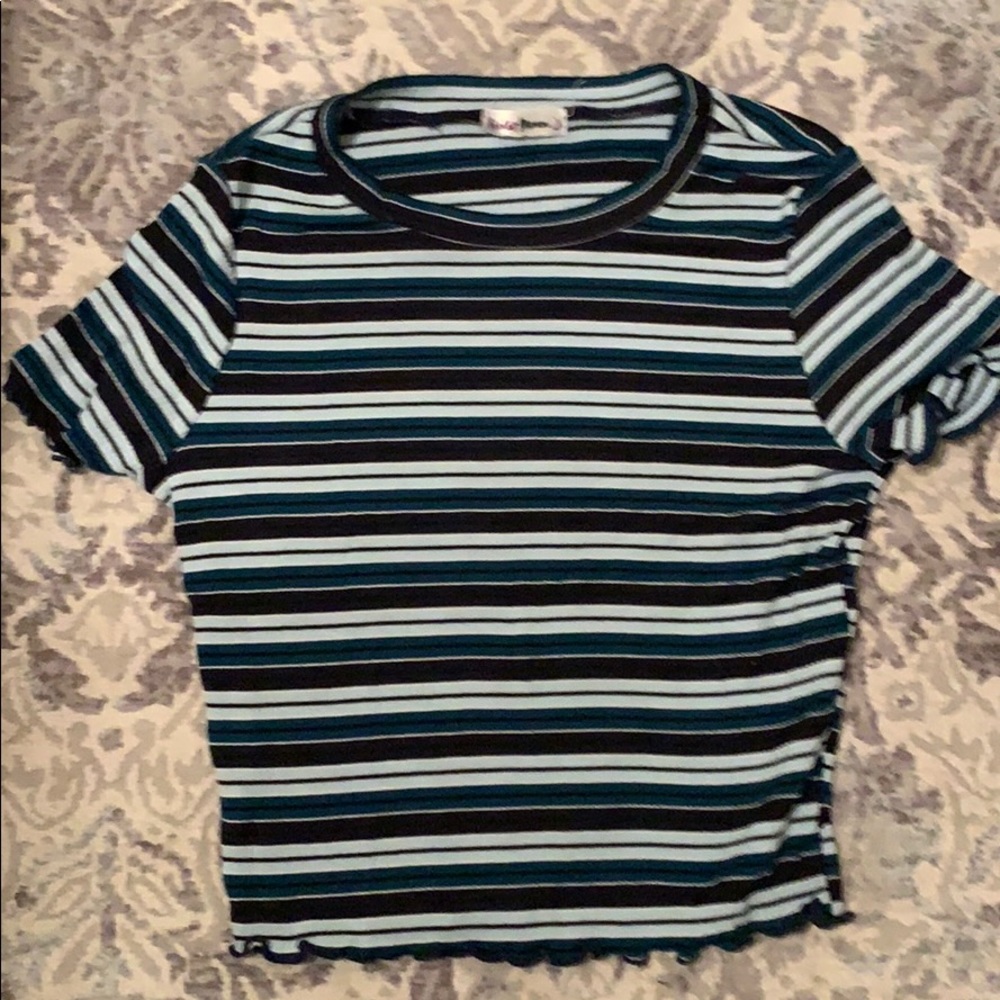 Crop t shirt blue striped
